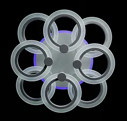 Люстра стельова LED Splendid Ray LK235/4+4+A, 160W, білий, з пультом, димер, сучасний стиль, 50 см - мініатюра 5