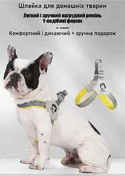 Шлея для собак Duomm, регульована нейлонова шлейка, М Сірий - мініатюра 4