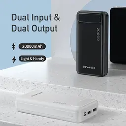 Павербанк AWEI P6K Pro 20000mAh з 2 USB портами, micro-USB та USB Type-C - мініатюра 7