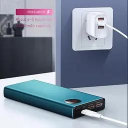 Портативна батарея Powerbank Baseus Adaman Metal Digital Display 20000 mAh PPIMDA-A06 Green - мініатюра 3