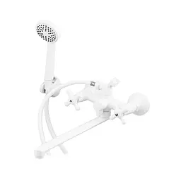 Змішувач для ванни з лійкою Plamix Pablo -140 Euro SET white PM0670 Білий - мініатюра 6