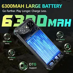 Смартфон Oukitel G3 6 HD+ /4GB/128GB T310 /6300mAh /13+5Мп/ IP69K/Чорний - мініатюра 5