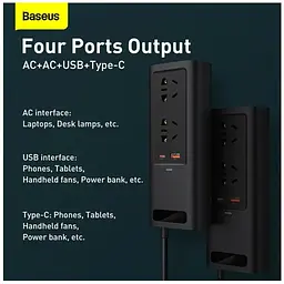 Автомобільний інвертор Baseus In Car Inverter 150W Black [CRNBQ-A01] [62867] - мініатюра 2