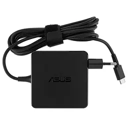 Блок живлення для ноутбука Asus USB-C 65W, Type-C, квадратний, адаптер+перехідник, Black