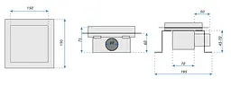 Трап для душу Rea Cross 15x15 nickiel brushed REA-G6201 - мініатюра 4