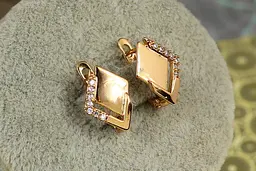 Сережки Xuping Jewelry Подвійний ромб 1,5 см золотисті
