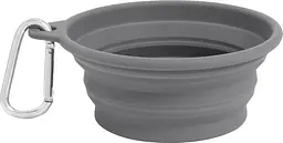 Силіконова складна дорожня миска Derby Collapsible silicone pet bowl, 400 мл сірий