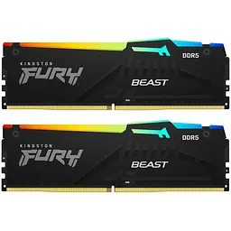 Модуль пам'яті для комп'ютера DDR5 32GB (2x16GB) 6000 MHz Beast RGB EXPO Kingston Fury (ex.HyperX) (KF560C30BBEAK2-32)