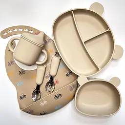 Посуд з силікону для дітей Ведмедики BP принт 1925 15-1308