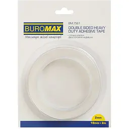 Клейка стрічка Buromax двостороння гелева 19х2 мм 2 м прозора (BM.7561)