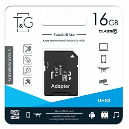 Карта пам'яті TG (UHS-3) microSDHC Class 10 - 16GB (з адаптером) Чорний - мініатюра 2