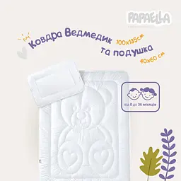 Набір в ліжечко Papaella Ведмедик: ковдра 135x100 см + подушка 60х40 см (8-12824) - мініатюра 2