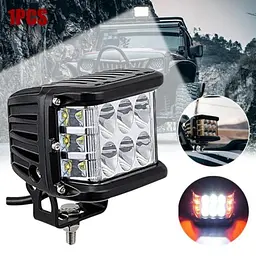 Додаткова LED фара 18W (3W x 6) 10-30V 90x76x80 mm ближній стробоскоп 1 шт. (W 0260-RB) - мініатюра 2