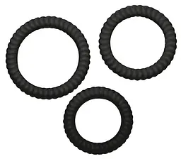 Набір ерекційних кілець Lust 3 Black - мініатюра 2