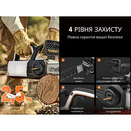 Акумуляторна ланцюгова пила Litheli, живлення від павербанку (УМБ Litheli Power Bank 10000 mAh 2 шт., 45 W, 2А в комплекті) - мініатюра 9