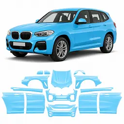 Антигравійна захисна бронеплівка за лекалами для BMW X3 G01 2017-2021 - повний кузов