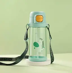Пляшка для води Casno 690 мл KXN-1219 Зелена (Зебра) з соломинкою TRITAN (KXN-1219_Green) - мініатюра 7