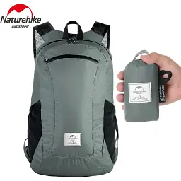 Рюкзак Naturehike Ultralight NH17A012-B компактний надлегкий 18 л сірий - мініатюра 9