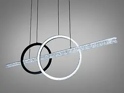 Сучасний підвісний LED світильник Diasha 1106/2+1BK чорний 72W 120 см кільця до 20 м2 - мініатюра 3
