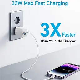 Зарядний пристрій адаптер живлення Anker PowerPort 323 33 W (Dual-Port USB-C) A2331G21 - мініатюра 3