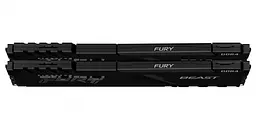 Пам'ять 32Gb x 2 (64Gb Kit) DDR4, 3200 MHz, Kingston Fury Beast, Black, 16-18-18, 1.35V, з радіатором (KF432C16BBK2/64) - мініатюра 3