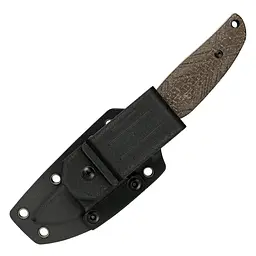 Ніж з чохлом туристичний SRM Fossa 605T-MW, (8.8 см) 14C28N / Micarta коричневий - мініатюра 7