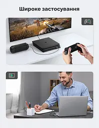 Зовнішня звукова карта для гарнітури UGREEN CM383 аудіоадаптер USB-A на комбінований роз’єм 3,5 мм TRRS для навушників і мікрофона відтворення 24 біт 96 кГц сірий (80864) - мініатюра 9