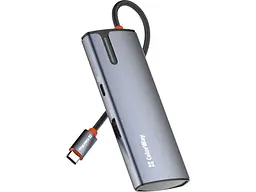 Мультипортовий адаптер ColorWay USB-C 100W Dark Grey (CW-HUB01)