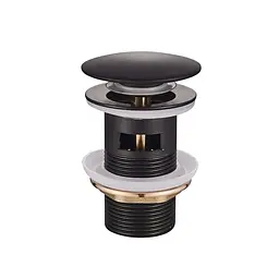 Донний клапан для раковини Mixxus Pop-UP-03 автоматичний Click-Clack з переливом 1 1/4″ black MI6139