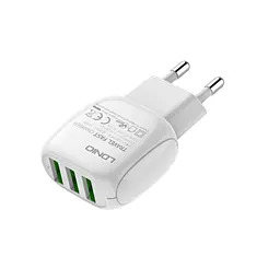 Блок зарядний пристрій 3 порти USB LDNIO A3315 Micro USB кабель-набір білий - мініатюра 6