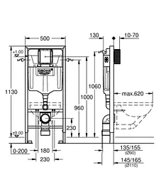 Комплект інсталяція + унітаз Grohe Solido Perfect з кришкою Soft-Close 39418000, Білий - мініатюра 3