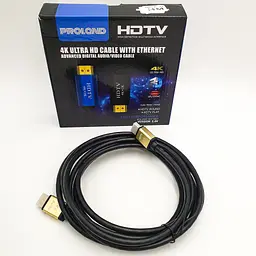 Кабель 4K HDMI to HDMI HDTV 4K x 2K шнур із підтримкою Ethernet Ultra HD 4K 3м чорний - мініатюра 1