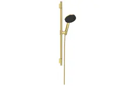 Душовий гарнітур Hansgrohe Raindance Alive Select S EcoSmart зі стійкою Unica S Puro 65 polished gold optic 24602990