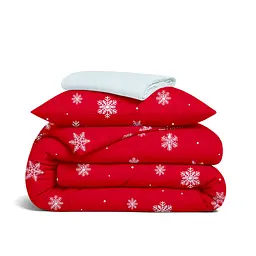 Дитяча постільна білизна фланель Cosas SNOWFLAKES CRANBERRY CS3 110х140см (Flannel_SnowflakesCranberry_El80-01Snow_140)