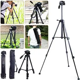 Штатив тринога NeePho NP-8830 не знімний майданчик + тримач + пульт + чохол (54-155см) Чорний - мініатюра 9