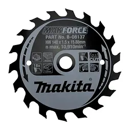 Диск пиляльний по дереву 140х15.88 мм 18T Makita Makforce B-08137