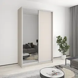 Шафа-купе дводверна MebelStar Комбо AL ДСП/Дзеркало 150x45x240 см Кашемір (MBS-4108)