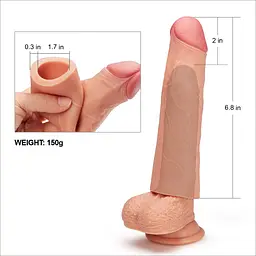 Насадка на пеніс Add 1 Silicone Extender, 16.5 см (тілесний) - мініатюра 6