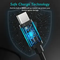 Кабель USB 2.0 AM-Type-CM, 3 м, 18W PVC чорний Choetech - мініатюра 4