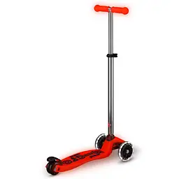 Самокат MICRO серії "Maxi Deluxe Glow LED" – ЧЕРВОНА АУРА (до 50 kg, 3-х колісний, світло) Micro MMD368 - мініатюра 5