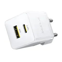 МЗП Baseus Palm Fast Charger 20W (1USB-A/1C) + кабель Type-C to Type-C (P10111608) Moon White - мініатюра 3