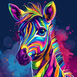Алмазна мозаїка "Яскрава зебра" Brushme BH032 неповна викладка 25х25 см - мініатюра 2