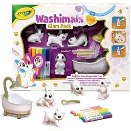Набір для творчості Crayola Washimals Гламурні улюбленці з ванною,  4 тваринки та 6 фломастерів (74-7453)