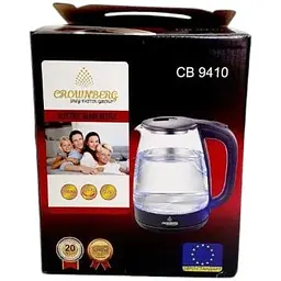 Електрочайник Скляний Crownberg CB-9410 із підсвічуванням 1.8 л Чорний - мініатюра 6