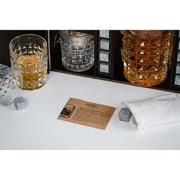 Подарунковий набір Whiskey Stones камені для віскі в дерев'яному пеналі №6 + декантер + 6 склянок Bohemia Diamond + щипці + мішечок - мініатюра 6