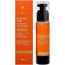 Крем для обличчя Soika сонцезахисний зволожуючий з SPF 50 SunProtect, 50 мл