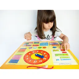 Магнітний календар Viga Toys з годинником українською мовою (50377U) - мініатюра 5