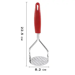 Товкачка картоплем'ялка для картоплі із пластиковою ручкою 22.5 см, Kitchen Master Рожевий 86581 - мініатюра 2