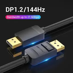 Кабель мультимедійний DisplayPort M to DisplayPort M 1.5m 4K60Hz black Vention (HACBG)