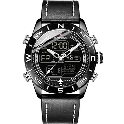 Наручний годинник чоловічий Naviforce Strike NF9144 Black White, NF9144 B/W/B (15213)